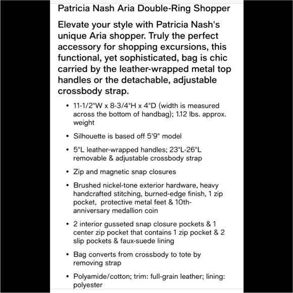 Patricia Nash Aria Shopper Tribal Weave Black and Brown Top Handle Crossbody - Picture 6 of 16